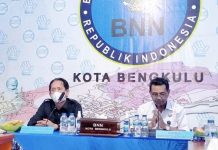 Caption foto: Waka Komisi I DPRD Kota Bengkulu, Nuzuludin Lawatan ke BNN, Selasa (15/02/2022).