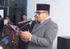 Caption foto: Sekretaris Daerah (Sekda) Kota Bengkulu, Arif Gunadi saat Latik 4 Pejabat Eselon II, Sabtu (31/12/2022)