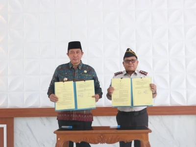 Caption foto: Wali Kota Pagar Alam saat teken MoU bersama Lapas dan Kantor Advokad pada Kamis 05 Maret 2026 (Foto/dok: Info Negeri)