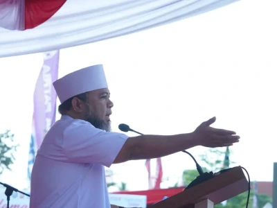 Caption foto: Gubernur Bengkulu Helmi Hasan saat kata sambutan di launching Program Pemutihan Pajak kendaraan berhadiah emas, pada Jumat, 01 Mei 2026 (Foto/dok: Soprian Ardianto)